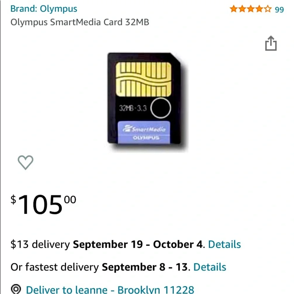 32mb & 8mb Olympus SmartMedia Card